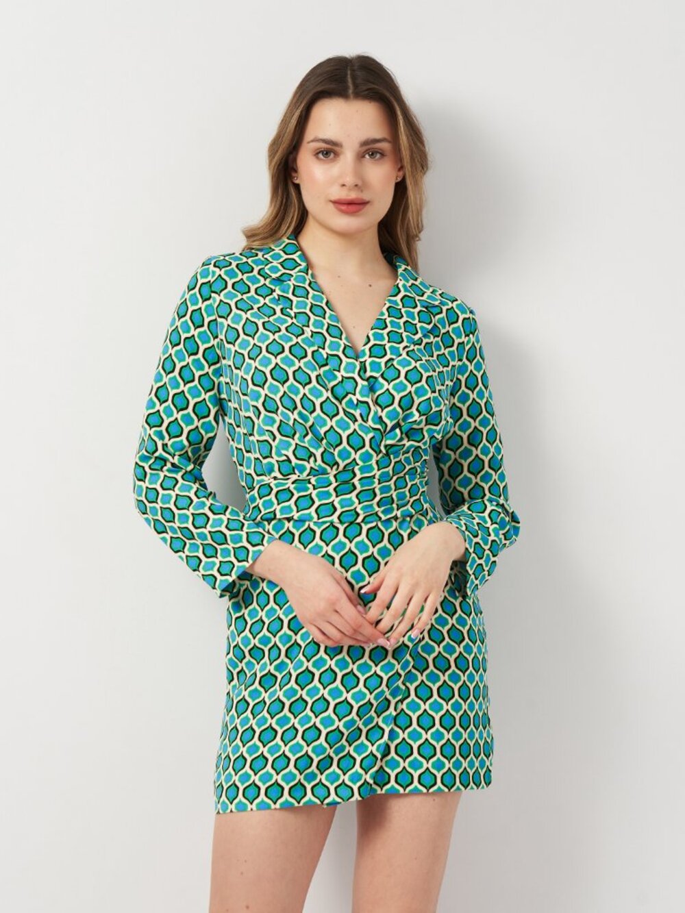 Zara Geometric Print Blazer Dress